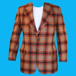 Vintage‎ Men's Thick Chunky Plaid Wool Sportcoat Varsity 40R